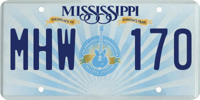 MS license plate MHW170