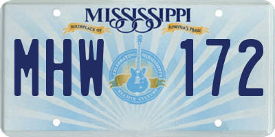 MS license plate MHW172
