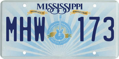 MS license plate MHW173
