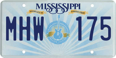 MS license plate MHW175