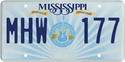 MS license plate MHW177