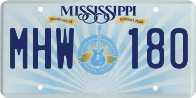 MS license plate MHW180