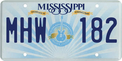 MS license plate MHW182
