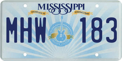 MS license plate MHW183