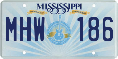 MS license plate MHW186