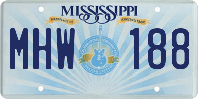 MS license plate MHW188