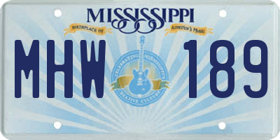 MS license plate MHW189