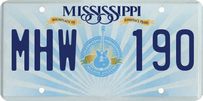 MS license plate MHW190