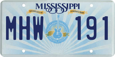 MS license plate MHW191