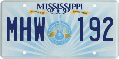 MS license plate MHW192