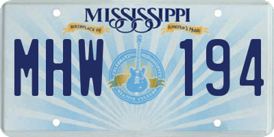 MS license plate MHW194