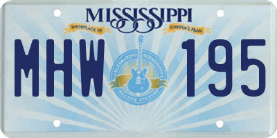 MS license plate MHW195
