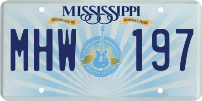 MS license plate MHW197
