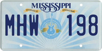MS license plate MHW198