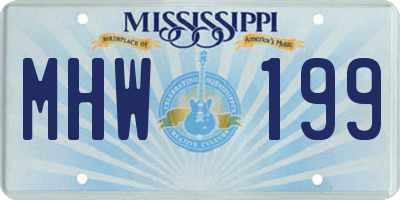 MS license plate MHW199