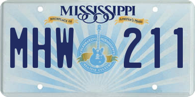 MS license plate MHW211