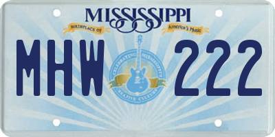 MS license plate MHW222