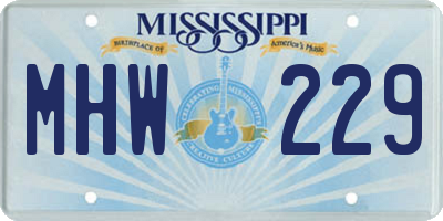 MS license plate MHW229