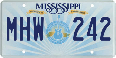 MS license plate MHW242
