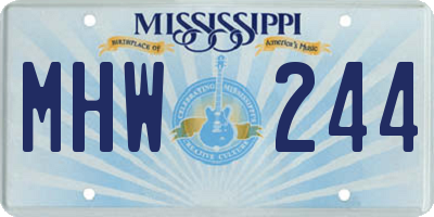 MS license plate MHW244