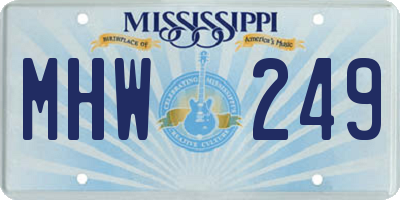 MS license plate MHW249