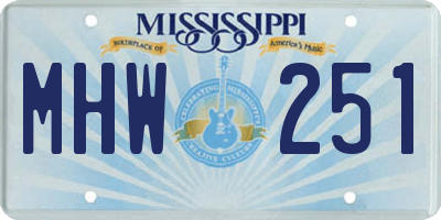 MS license plate MHW251