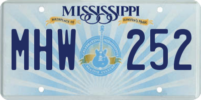 MS license plate MHW252