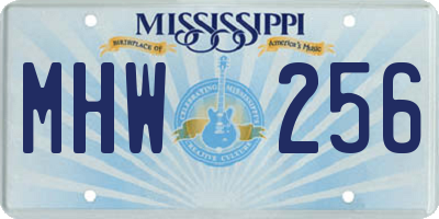 MS license plate MHW256