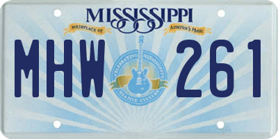 MS license plate MHW261