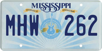 MS license plate MHW262