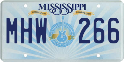 MS license plate MHW266