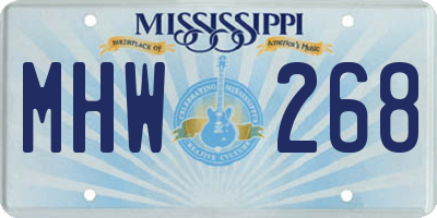 MS license plate MHW268