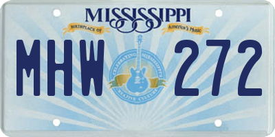 MS license plate MHW272