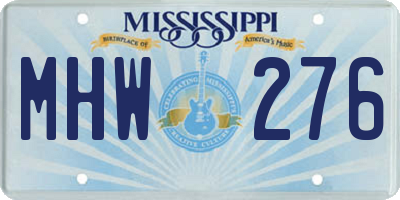 MS license plate MHW276