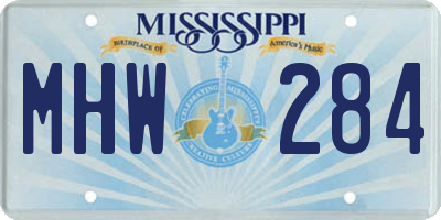MS license plate MHW284