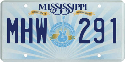 MS license plate MHW291