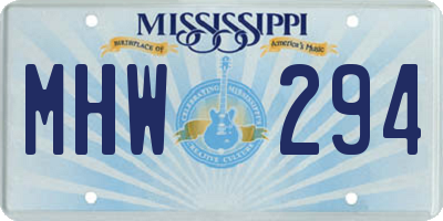 MS license plate MHW294