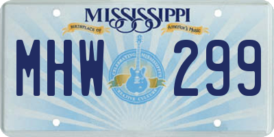 MS license plate MHW299