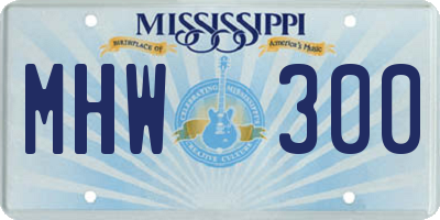 MS license plate MHW300