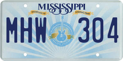 MS license plate MHW304