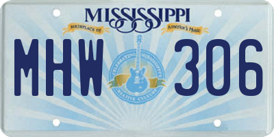 MS license plate MHW306