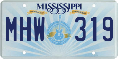 MS license plate MHW319