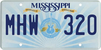 MS license plate MHW320