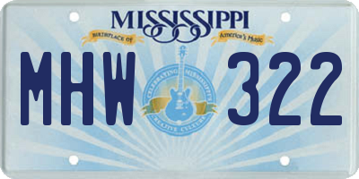 MS license plate MHW322