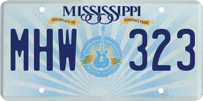 MS license plate MHW323