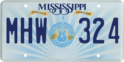 MS license plate MHW324