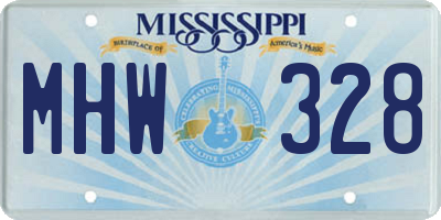 MS license plate MHW328