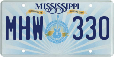 MS license plate MHW330