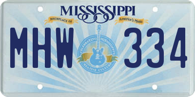 MS license plate MHW334