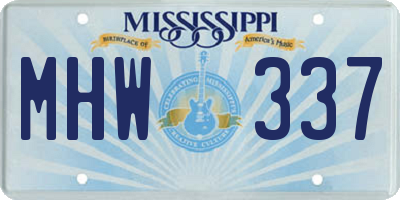 MS license plate MHW337